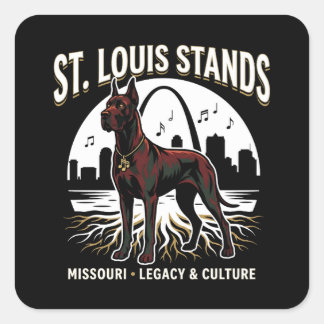 St. Louis Stands Great Dane Cultural Legacy Art Vierkante Sticker