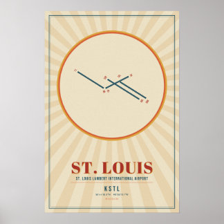 St. Louis STL Luchthaven Startbaan Poster | Retro
