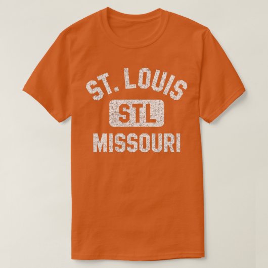 St. Louis STL Missouri Gym Style Distress White P T-shirt (Design voorkant)