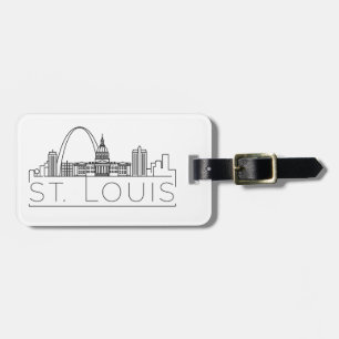 St. Louis Stylized City Skyline Bagagelabel