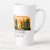 St. Louis Sunset Skyline Map Coordinates Latte Mok (Rechts)