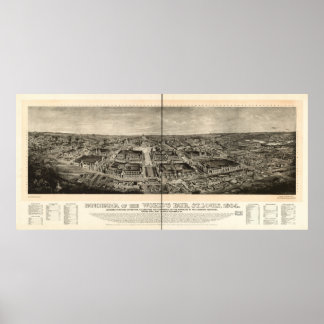 St. Louis World's Fair 1904 Antiek Panorama Poster