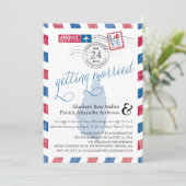 St. Lucia Airmail Wedding Kaart (Staand voorkant)