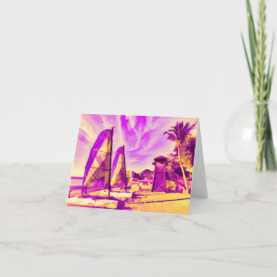 St Lucia Beach Pop Kunst Kaart