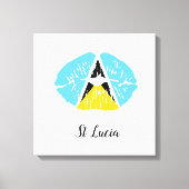St Lucia Drapeau lèvres toile Imprimer (Recto)