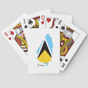 St Lucia Flag Map Pokerkaarten
