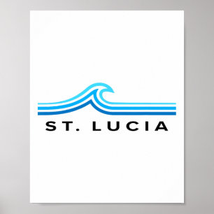 St Lucia Golven Vintage Heren Dames Meisjes Jongen Poster