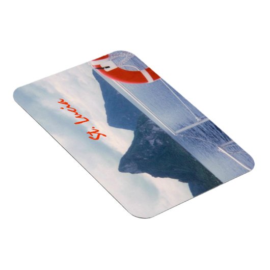 St. Lucia Pitons van het Zee Premium Magnet Magneet (Rechterzijde)