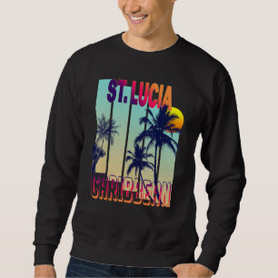 St Lucia Retro stijl palmboom Trui