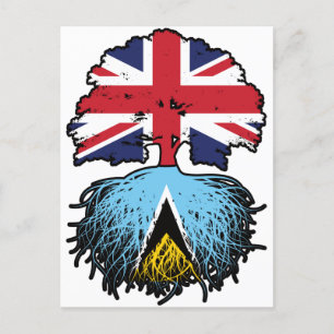 St. Lucia Saint Lucian British UK Tree Roots Briefkaart