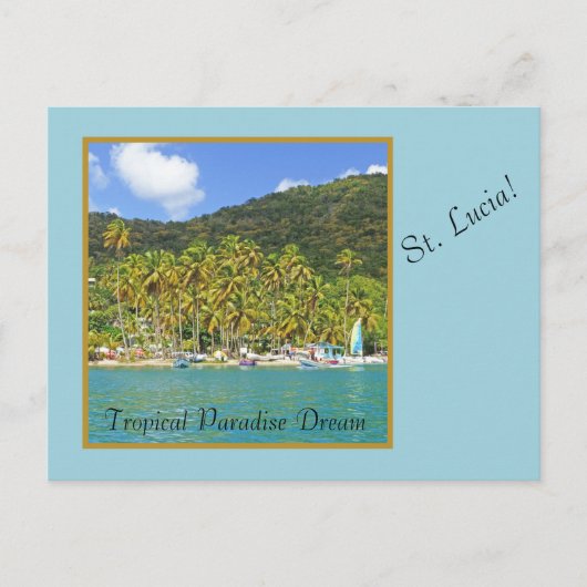 ST. LUCIA: TROPISCHE PARADISE DREAM BRIEFKAART (Voorkant)