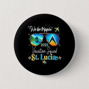 St. Lucia Vakantie Familie Vrienden Reis Cruise 20 Ronde Button 5,7 Cm