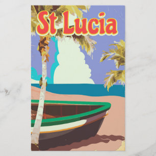 St Lucia vintage strand reisposter Briefpapier