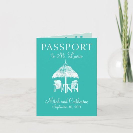 St. Lucia Wedding Passport Invitation (Voorkant)