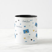 St. Luica Roots Pattern Mug | Caribbean Flag (Centre)