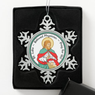 St. Luke, Beloved Physician (RLS 08; MedVers.) Tin Sneeuwvlok Ornament