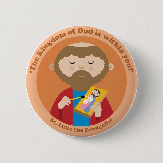 St. Luke de Evangelist Ronde Button 5,7 Cm (Voorkant)