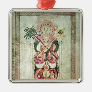 St. Luke en zijn gevlekte kalf Metalen Ornament
