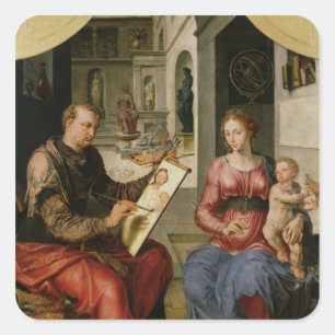 St. Luke Painting the Virgin, c.1545 Vierkante Sticker