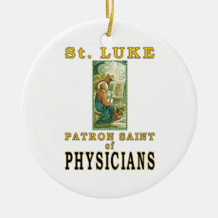 ST. LUKE PATRON SAINT PHYSICIANS KERAMISCH ORNAMENT