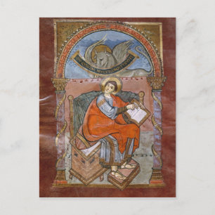 St. Luke, van het evangelie van St. Riquier Briefkaart