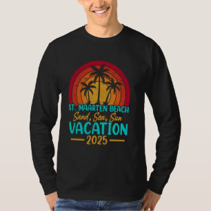 St. Maarten Beach Sand Zee Zonvakantie 2025 T-shirt