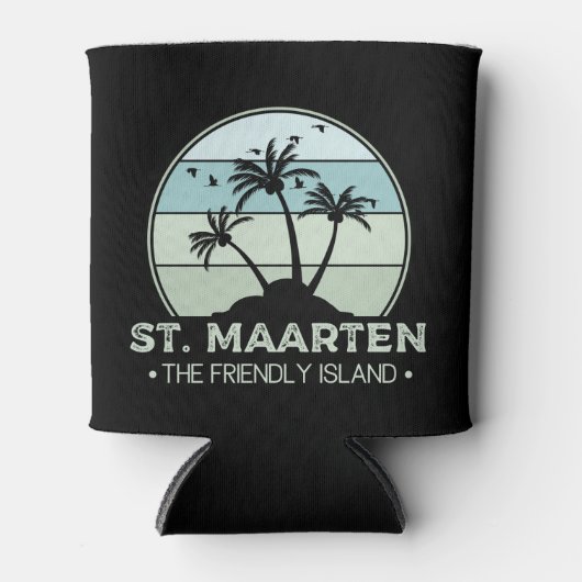 St. Maarten Het vriendelijke eiland retro Sint Mar Blikjeskoeler (Voorkant)