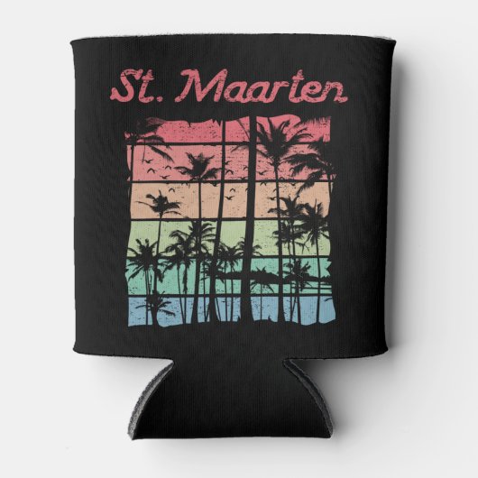St. Maarten Regenboogkleuren Sint Martin Blikjeskoeler (Voorkant)