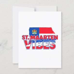 St. Maarten sfeer Caribische vlag ansichtkaart Briefkaart