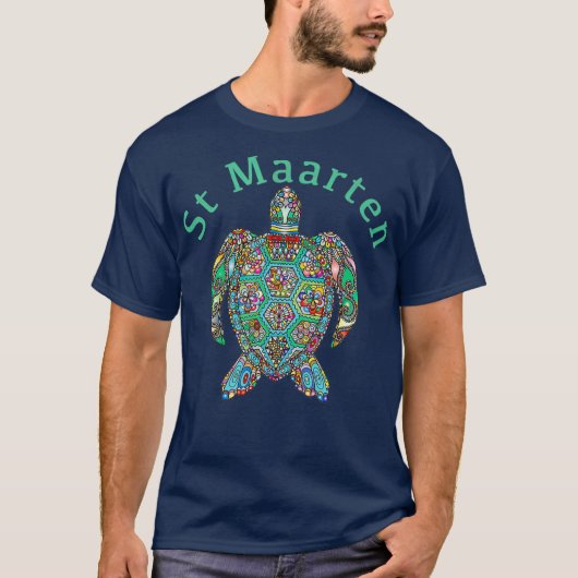 St Maarten Tribal Turtle Gift T-shirt (Voorkant)