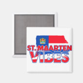 St. Maarten vibes Caribbean flag magnet (Recto/Verso)
