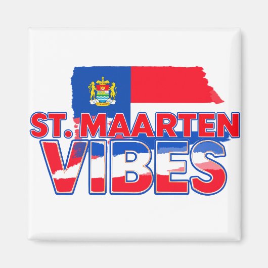 St. Maarten vibes Caribbean flag magnet (Devant)