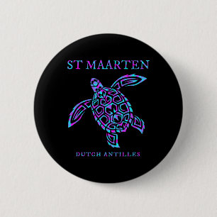 St. Maarten Zeeschildpad Jongens Meisjes Dames Vak Ronde Button 5,7 Cm