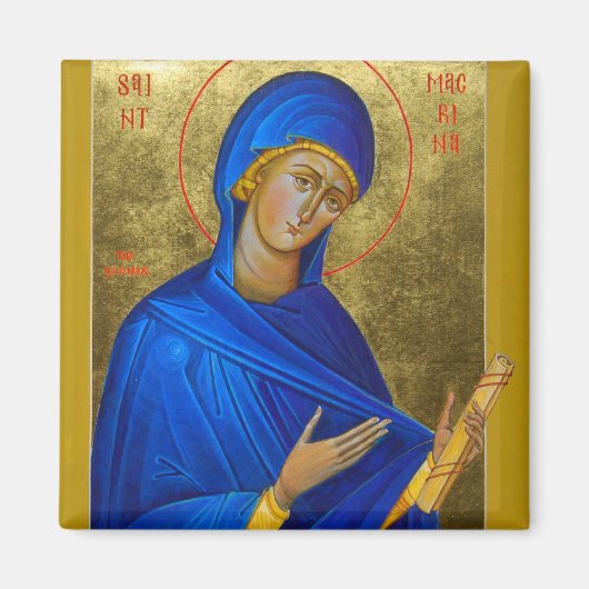 St Macrina le plus jeune aimant d'icône orthodoxe (Devant)