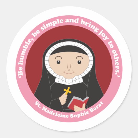 St. Madeleine Sophie Barat Ronde Sticker (Voorkant)