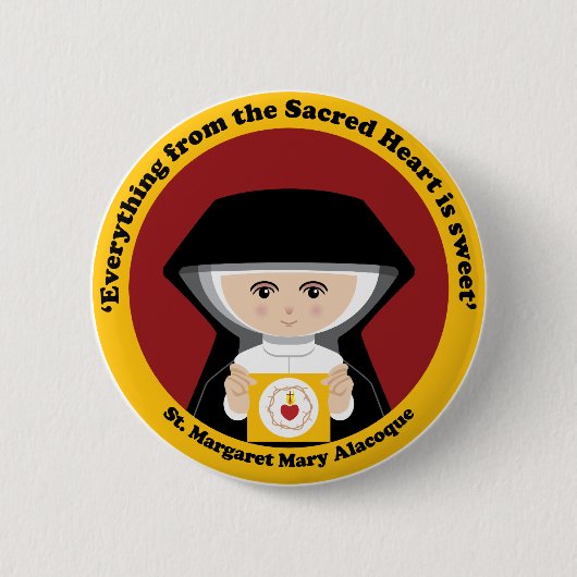 St. Margaret Mary Alacoque Ronde Button 5,7 Cm (Voorkant)
