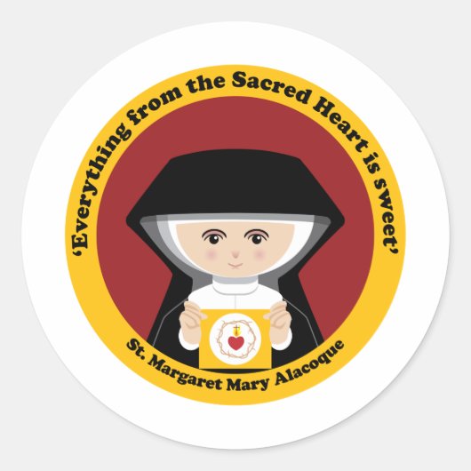 St. Margaret Mary Alacoque Ronde Sticker (Voorkant)