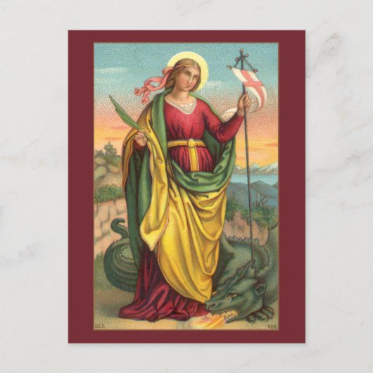St. Margaret met Dragon en reurrection Banner Briefkaart (Voorkant)
