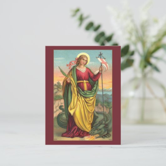 St. Margaret met Dragon en reurrection Banner Briefkaart (Staand voorkant)