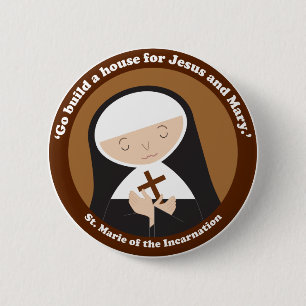 St. Marie van de Incarnatie Ronde Button 5,7 Cm