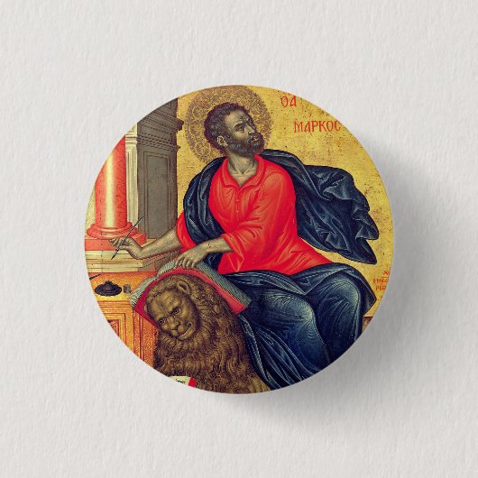St. Mark - by Tzanes Emmanuel (1657) Ronde Button 3,2 Cm (Voorkant)