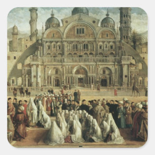 St. Mark Preaching in Alexandrië, Egypte, 1504-07 Vierkante Sticker
