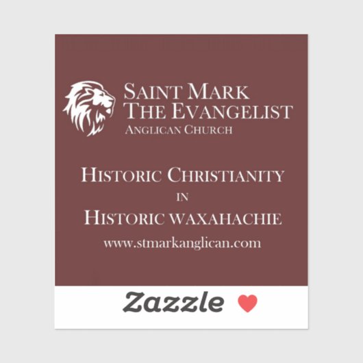St. Mark the Evangelist Anglican vinyl sticker (Feuille)