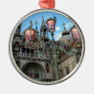 St. Marks and Lamp, Venice, Italië Metalen Ornament