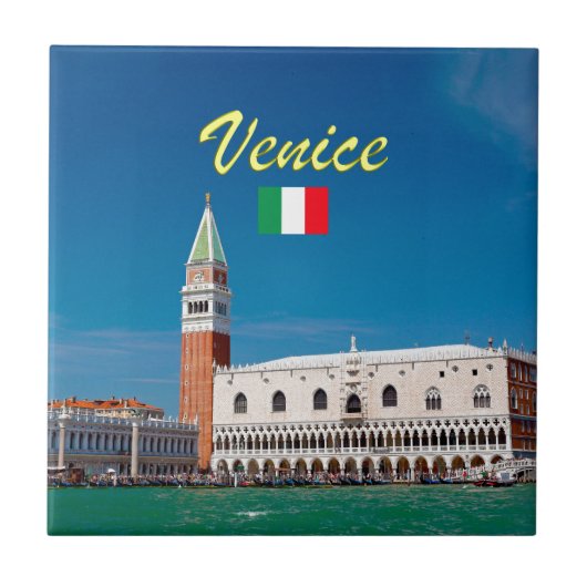 St Mark's Campanile Venice Italië - Pro Foto Tegeltje (Voorkant)