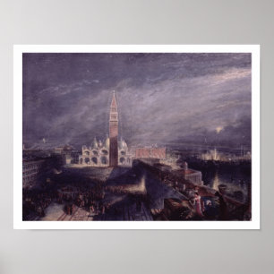 St. Mark's Place, Venice (Moonlight) gegraveerd do Poster
