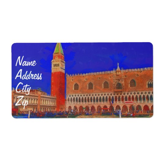 St. Mark's Square Piazzetta schilderij Etiket (Voorkant)