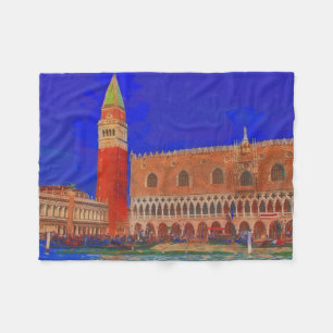 St. Mark's Square Piazzetta schilderij Fleece Deken