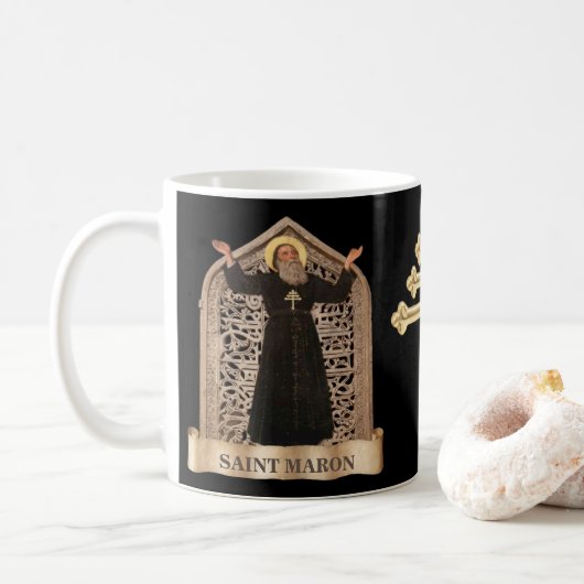 St. Maron en St. Charbel van de Maronite Rite Koffiemok (Met donut)