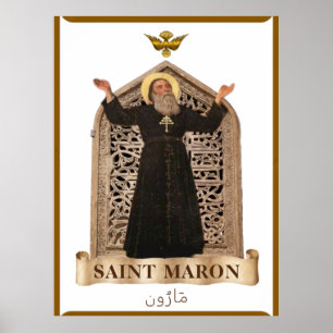 St Maron Maronitische Icoon Extra Groot 101,6 cm x Poster